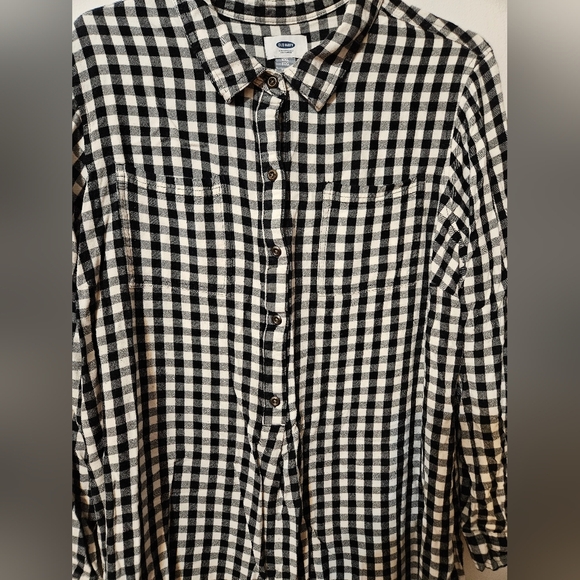 Old Navy Women's Plaid Black & White Checkered Tunic Size XXL Plus Size - Picture 2 of 4